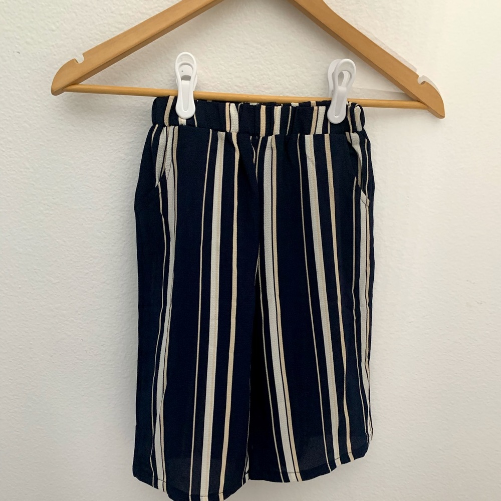 Blue/White/Tan Striped Shorts - Girls’ size 13